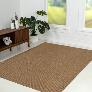 Solana Easy Jute Rustic Solid Color Area Rug